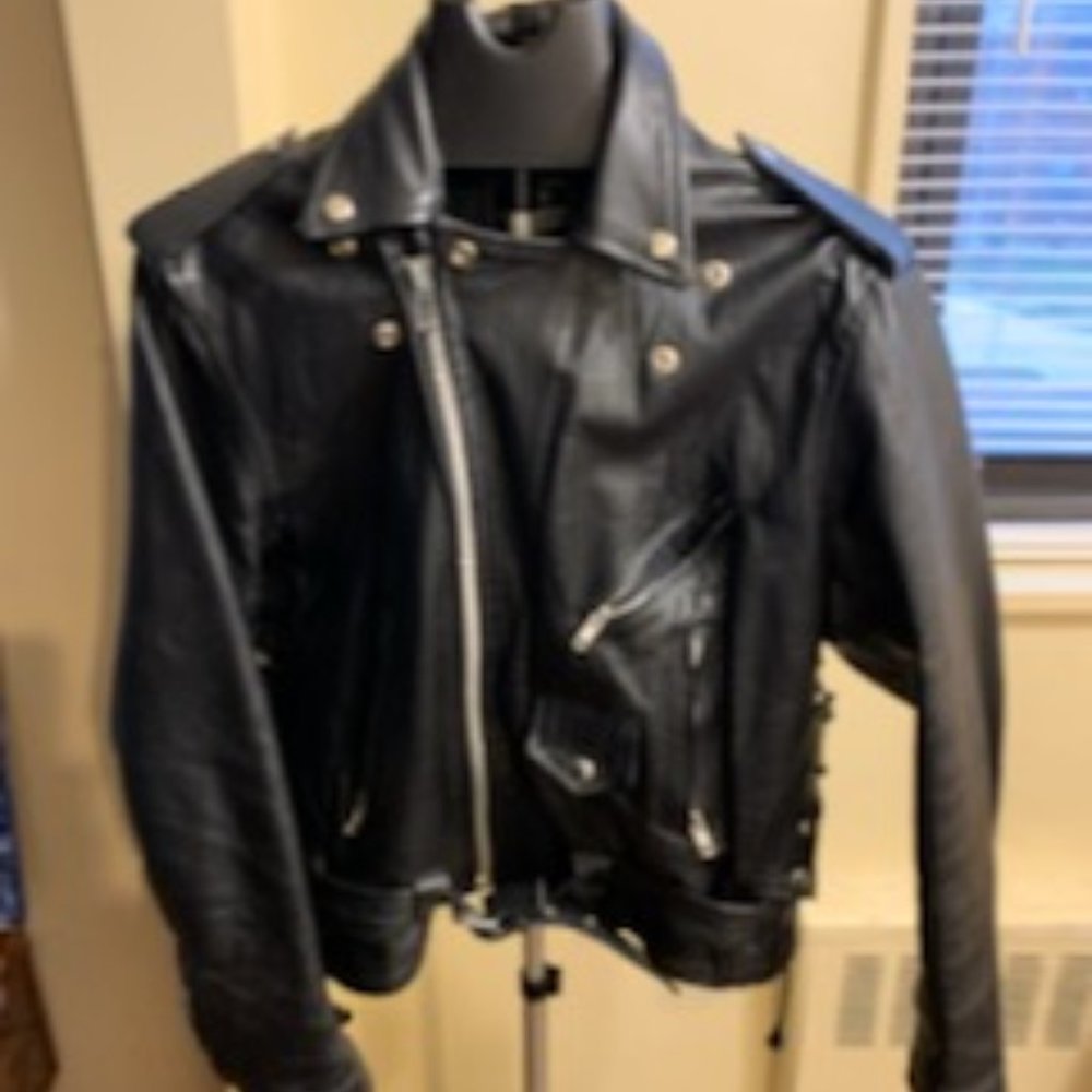 Vintage Moto Black Leather Jacket from The Antique Boutique